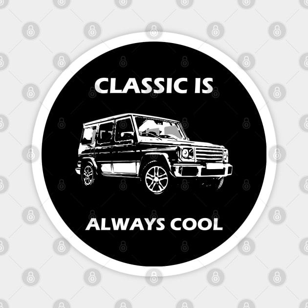 G wagon classic off road black and white Magnet by WOS